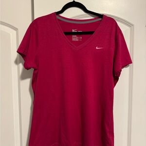 Nike Red Fitted Short Sleeve Tee